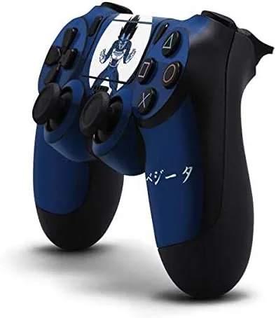 Vista 2 de Skinit Calcomanía para juegos para PS4 ProSlim Controller, diseño monocromático con licencia oficial de Dragon Ball Z Vegeta