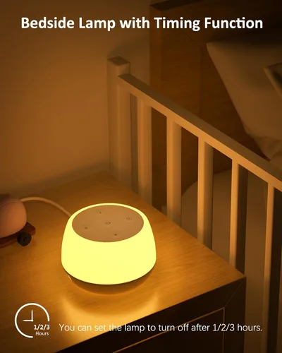 Vista 6 de Luz nocturna para niños, 3 modos y 9 colores cambiantes, lámpara de noche recargable sin interrupciones, lámpara de mesa táctil portátil