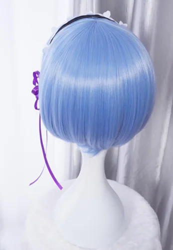 Vista 5 de COSPLAZA Cosplay Pelucas Moda Corto Azul Anime Cabello Elegante Mujer Fiesta Peluca