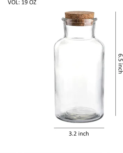 Vista 2 de WHOLE HOUSEWARES Tarro de cristal para guardar regalos con corchos para bodas y fiestas (18 onzas)