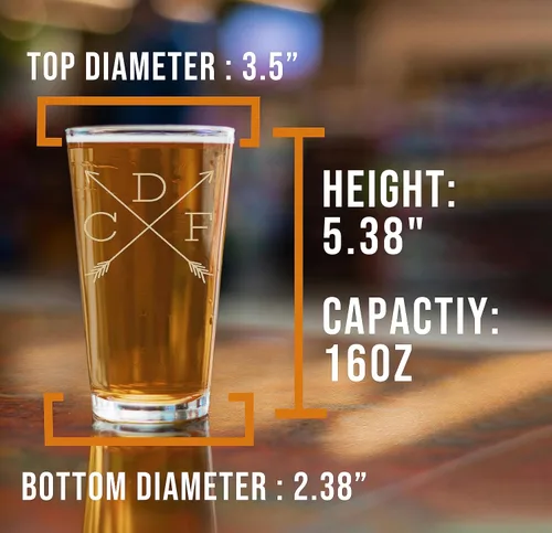 Vista 5 de Vaso de cerveza grabado personalizado de 16 onzas, regalos de Navidad grabados personalizados para hombres, regalos de cumpleaños para papá, regalos
