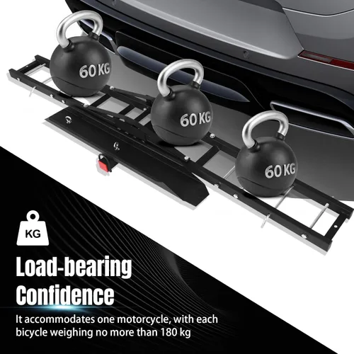 Vista 7 de Adjustable Road Bike Storage Bracket Anti Tilt Auto Trailer Holder Rust Proof for SUVs Cars Trucks