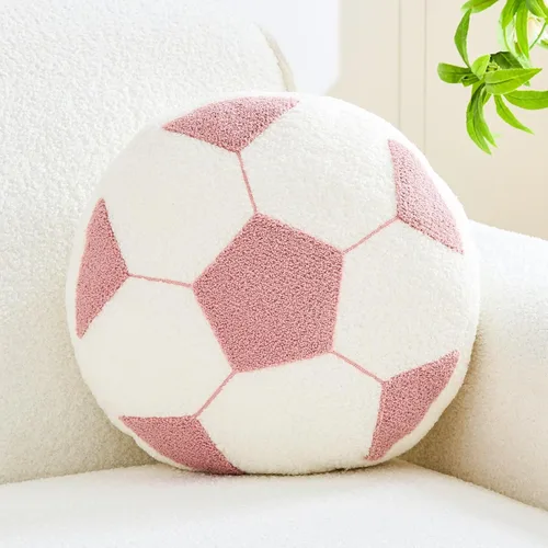 Vista 10 de Uvvyui Almohada de fútbol de fútbol con forma redonda, decorativa para decoración de habitación, cojín de felpa para sofá y dormitorio