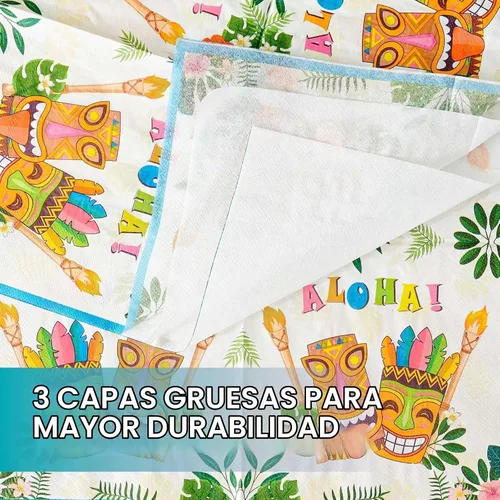Vista 6 de WERNNSAI Hawaiian Luau Party Supplies - 48 platos y servilletas de Luau tropical, decoraciones de cumpleaños, platos de papel hawaiano para verano