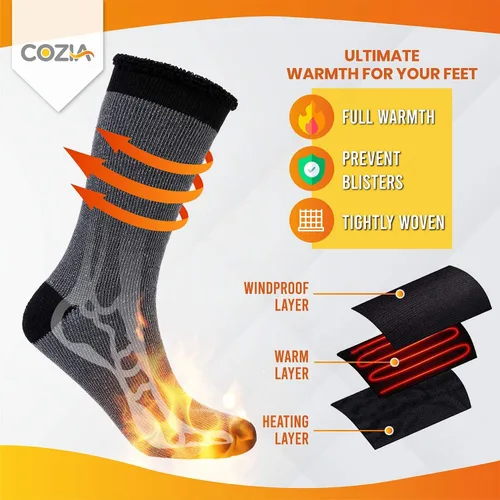 Vista 3 de COZIA Calcetines térmicos para hombres y mujeres, ultra suaves, calentadores que los calcetines de lana, 2 pares