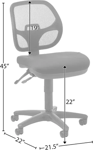 Vista 3 de Office Star ProGrid - Silla de oficina con respaldo transpirable, ajustable y ergonómica, con soporte lumbar integrado, tela Coal FreeFlex