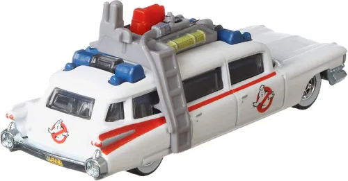 Vista 2 de Hot Wheels Real Riders Ghostbusters Classic ECTO-1 Vehículo de Fundición a Presión Escala 1:64