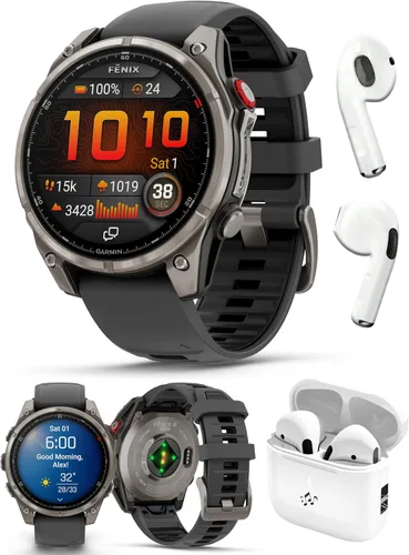 Vista 16 de PlayBetter Garmin Fenix 8 AMOLED (1.7", Plata/Whitestone) Reloj inteligente multideportivo GPS con pantalla táctil de 1.3” y auriculares