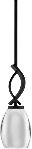 Vista 109 de Toltec Lighting Cavella Stem Colgado Mini colgante, acabado grafito, vidrio de muselina blanca de 4 pulgadas