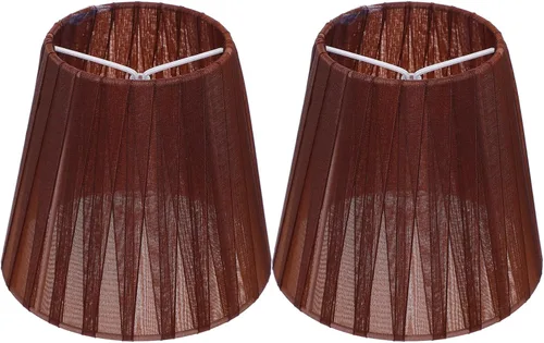 Vista 13 de Baluue Pantallas de lámpara pequeñas – 2 piezas con clip en la pantalla de la lámpara de tela suave de hongos plisados para lámparas de mesa, luces