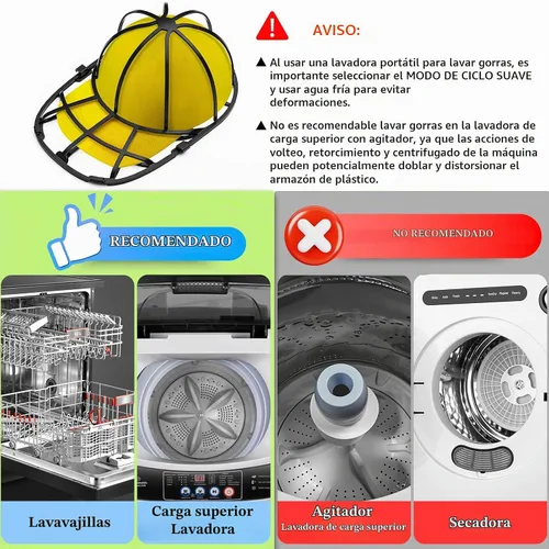 Vista 6 de Coopache - Juego de 4 arandelas para gorra de béisbol para lavadora Protector de tapa de bola para lavaplatos