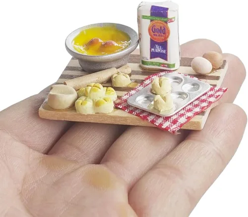 Vista 4 de Odoria 1/12 Juego de repostería en miniatura para casa de muñecas, accesorios de cocina