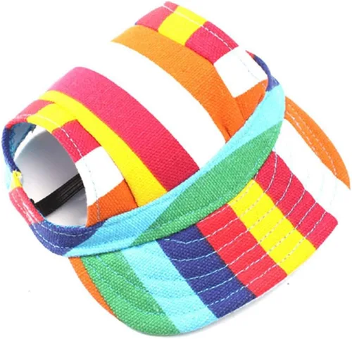 Vista 31 de Sombrero deportivo para perros, sombrero de lona para mascotas, sombrero de tela Oxford de béisbol deportivo con agujeros para las orejas