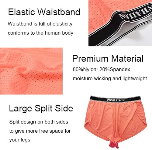 Vista 2 de ZONBAILON Mens Pajama Sleep Shorts Mesh Booty Sexy 3 Inch Lounge Underwear