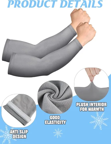Vista 4 de Newcotte 4 pares de mangas térmicas de invierno para brazos, calentadores de manga de brazo, ciclismo, compresión térmica, para hombres y mujeres