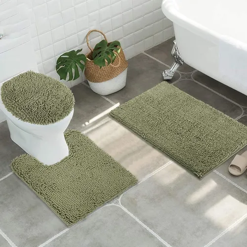 Vista 41 de Tapetes de baño pequeños de felpilla de 22 x 14 pulgadas, tapetes de baño absorbentes de felpa, de secado rápido, suaves y lavables a máquina