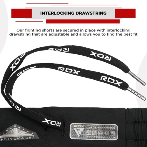 Vista 4 de RDX Pantalones cortos de MMA para entrenamiento y kickboxing Pantalones cortos de lucha para artes marciales, pelea de jaulas, Muay Thai, BJJ