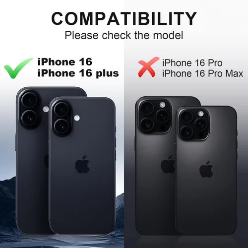 Vista 2 de Korecase Protector de lente de cámara para iPhone 16/iPhone 16 Plus Metal templado vidrio trasero protector de lente compatible con iPhone 16 y Negro
