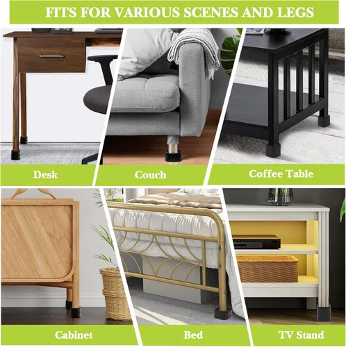 Vista 3 de Paquete de 12 elevadores de muebles de 1, 2 o 3 pulgadas, elevadores de cama ajustables resistentes para mesa, escritorio, sofá, silla, gabinete