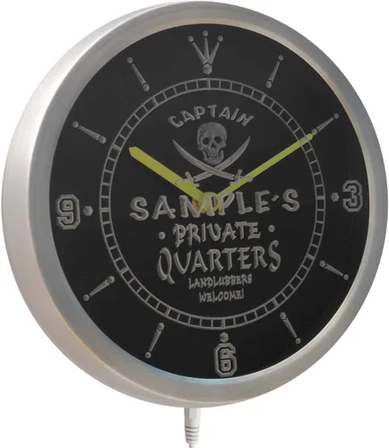 Vista 2 de AdvPro ncpw-tm Private Quarters - Reloj de pared LED con letrero de neón con texto en inglés «Private Quarters»