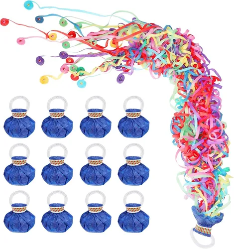 Vista 7 de 12 paquetes de poppers de confeti sin desorden, poppers de serpentinas de graduación, poppers de fiesta para lanzar a mano, petardos de papel mágico