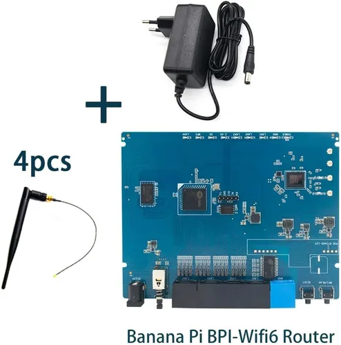 Vista 3 de WayPonDEV Router BPI-Wifi6 con ARM de doble núcleo cortec A9 1.2G Hz, soporta IEEE802.11a/b/g/n/ac/ax Protocolo de comunicación LAN inalámbrica
