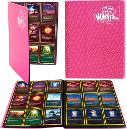 Vista 17 de Monster Binder - Álbum de tarjeta coleccionables, 9 bolsillos para tarjetas, retiene 360 de Yugioh, Magic, y Pokémon, Matte Teal Verde azulado mate