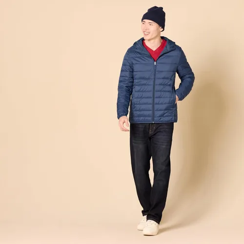 Vista 6 de Tienda Essentials Chaqueta acolchada con capucha ligera y resistente al agua para hombre