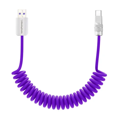 Vista 36 de chubbycable Curly Chubby - Cable de carga rápida USB C en espiral de 240 W, cable de carga retráctil trenzado duradero para automóvil compatible