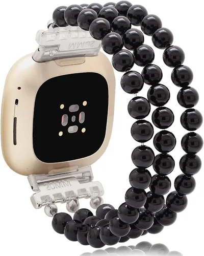 Vista 14 de C&L Accessories Pulseras compatibles con bandas Fitbit Versa 3/Versa 4/Fitbit Sense 2/Bandas Sense para mujeres y hombres con cuentas de piedras