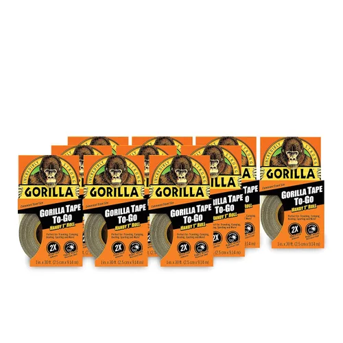 Vista 10 de Cinta Gorilla, Mini Cinta de Ducto para llevar, 1" x 10 yardas tamaño de viaje, negro, (paquete de 2)