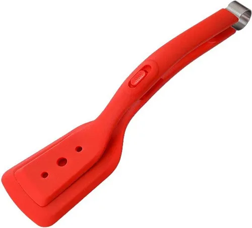 Vista 10 de Espátula y pinzas de silicona 2 en 1, espátula multiusos de 11.6 pulgadas, herramienta de cocina de cocina para voltear pescado, filete, panqueques