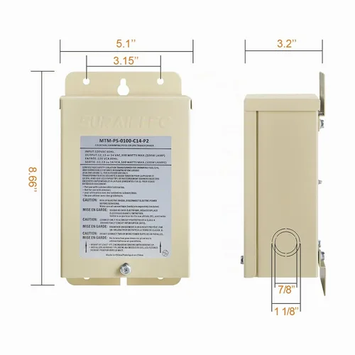 Vista 7 de SURAIELEC Transformador de luz de piscina de 100 W, 120 V a 12 V 13 V 14 V