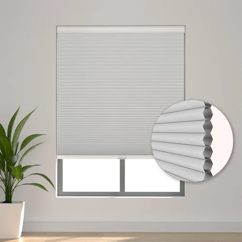 Vista 8 de Changshade Persianas celulares para puerta, persianas opacas sin cordón, con forma de acordeón de abeja, oscurecimiento de la habitación, celda