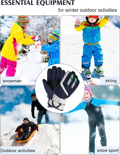 Vista 7 de 6 pares de guantes de esquí impermeables para niños, guantes de nieve cálidos para invierno, guantes térmicos para deportes al aire libre