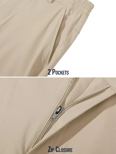 Vista 4 de MAGCOMSEN Pantalones de golf para hombre, elásticos, de secado rápido, ligeros, casuales, con 3 bolsillos