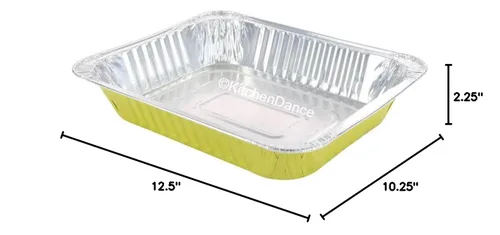Vista 10 de KitchenDance 53900 - Sartenes desechables de papel de aluminio de colores para mesa de vapor, de tamaño medio, bandeja rectangular para hoteles