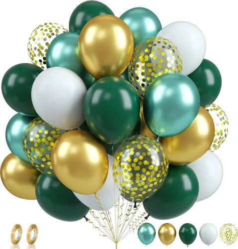 Vista 24 de Globos de graduación azules y dorados, 60 globos impresos con texto en inglés "Felicitaciones", 12 pulgadas, azul marino, blanco, azul, metálico