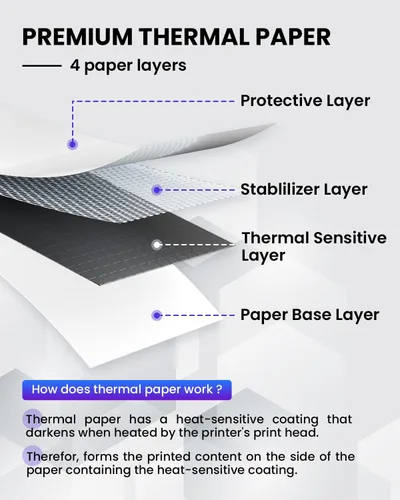 Vista 7 de Phomemo - Papel para impresora térmica de letras estadounidenses, papel térmico continuo Phomemo M08F, compatible con M08F-Letter, M08D, TATTMUSE
