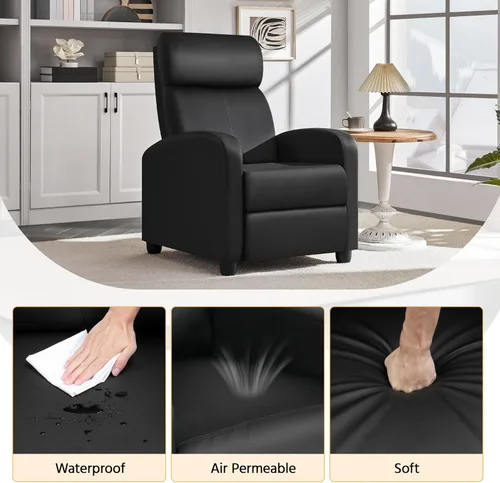 Vista 6 de Yaheetech Silla reclinable con 3 ángulos ajustables, color negro (paquete de 2)