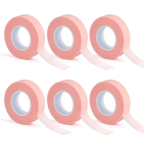 Vista 9 de G2PLUS Cinta de pestañas, 2 rollos de cinta de maquillaje de gel de silicona, cinta de pestañas rosa de 1/2 pulgada x 8 yardas, cinta de extensión