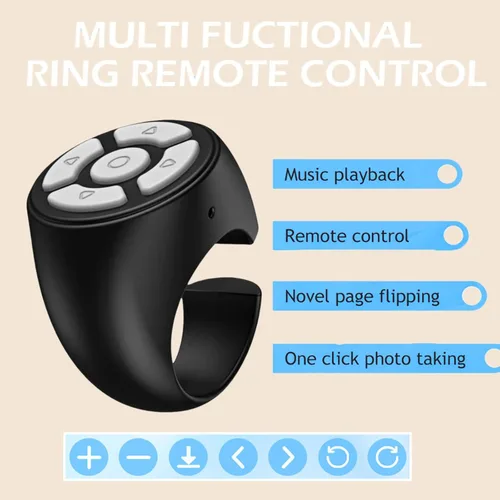 Vista 3 de Mando a distancia inalámbrico Bluetooth de la punta de los dedos, anillo de desplazamiento actualizado 2026 Bbluetooth Remotes Scrollings Ring Page