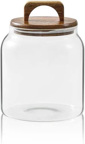 Vista 14 de Sweejar Tarros grandes de cristal para dulces con tapas de madera, tarro de vidrio de 1 galón con tapa, contenedores de almacenamiento