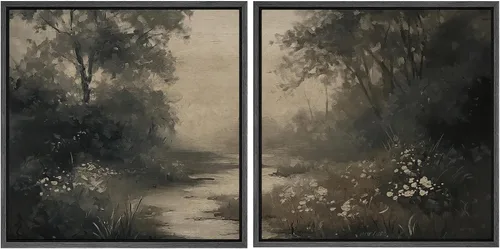 Vista 74 de SIGNFORD Impresión en Lienzo Enmarcado Arte de Pared Art Nouveau Lago de Cisnes Elegantes Ilustraciones de Aves Acuáticas Moderno Boho Naturaleza