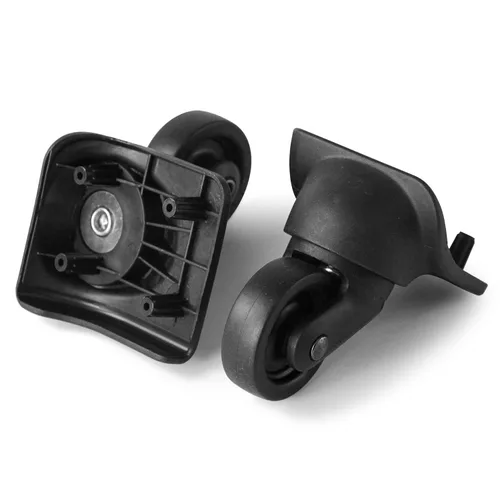 Vista 5 de 2 piezas de repuesto de rueda de equipaje, maleta giratoria negra resistente kit de ruedas silenciosas para reparación de bricolaje, ruedas