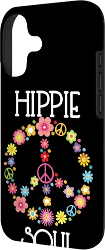 Vista 2 de Hippie Soul Flower Power Floral Peace Sign 60s 70s Gift Case for iPhone 17