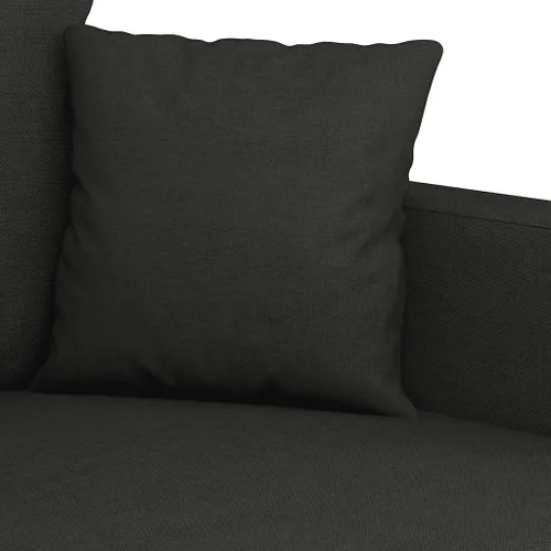 Vista 6 de vidaXL Sofá de 3 plazas, tela, metal, textileno, diseño moderno, asiento cómodo, para sala de estar o salón, negro