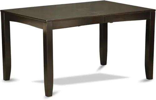 Vista 4 de East West Furniture LYCA5-CAP-C - Juego de mesa de comedor moderno de 5 piezas, incluye una mesa rectangular de madera con hoja de mariposa y 4