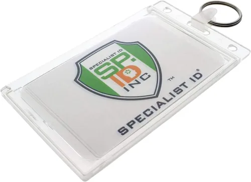 Vista 8 de Specialist ID Rigid Fuel Card Holder with Key Ring - Clear Hard Plastic Card Protector Keychain for Fleet, Gas Cards
