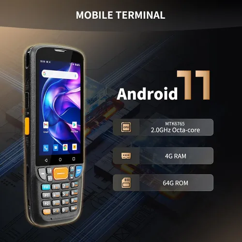 Vista 2 de NETUM Android 11 - Terminal de escáner de código de barras portátil, Wi-Fi 4G BT NFC PDA para almacén de inventario, gestión minorista (Q500 PDA)